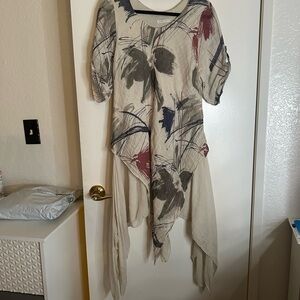 Abstract Print Asymmetrical Dress